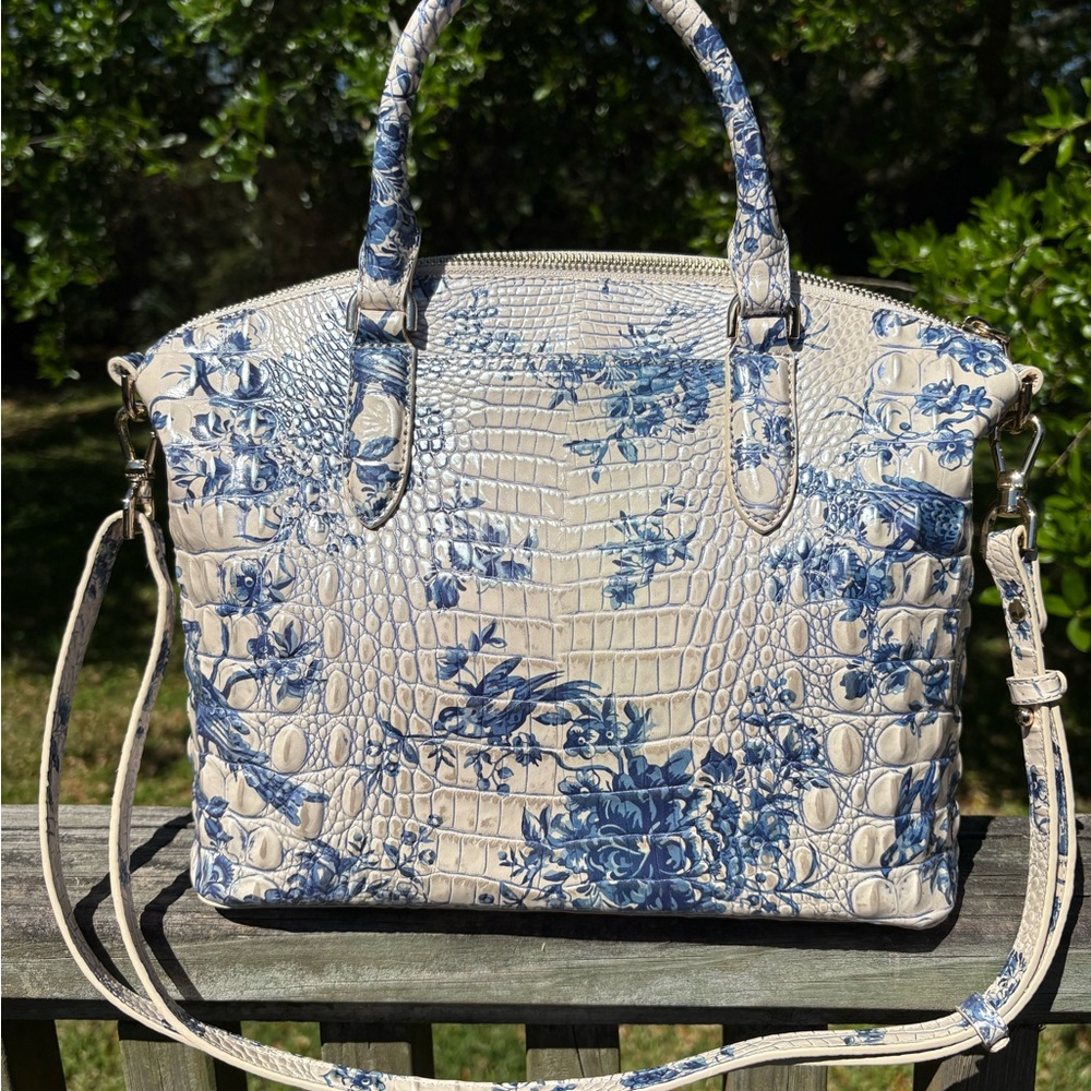 Brahmin songbird 
Floral Croc-Embossed Satchel - Picture 2 of 8